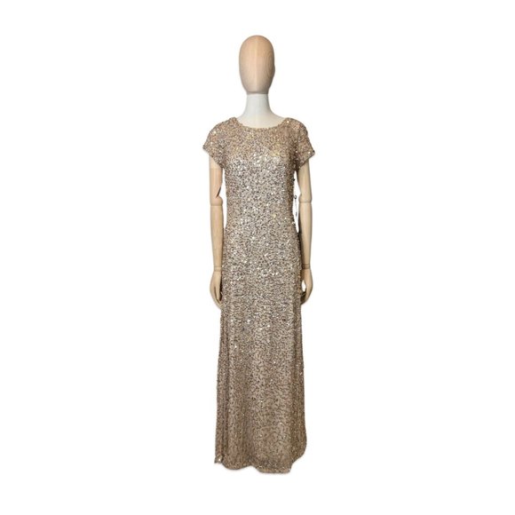 NWT! Adrianna Papell Scoop Back Sequin Gown, Size 8 Petite - Picture 3 of 8